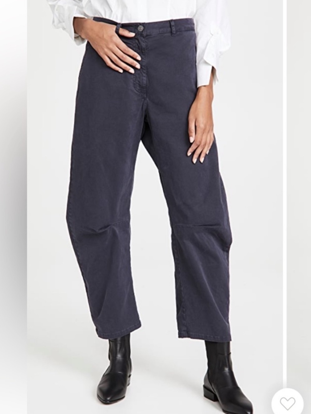 Nili Lotan Navy Barrel Leg Pants